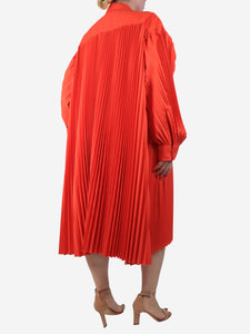 Juun.J Red pleated midi shirt dress - size