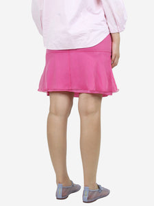 Chanel Pink silk mini skirt - size UK 8