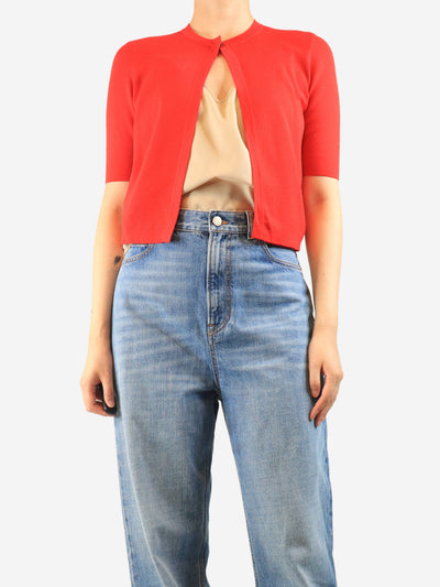 Red cropped cardigan - size UK 14 Knitwear Akris 