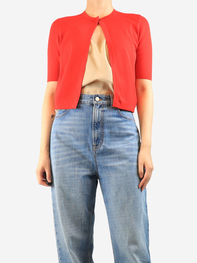 Red cropped cardigan - size UK 14 Knitwear Akris 