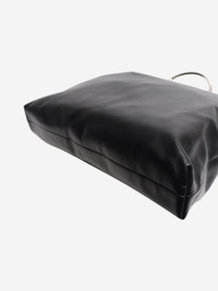 Black ring handle leather tote bag Top Handle Bags Giorgio Armani 