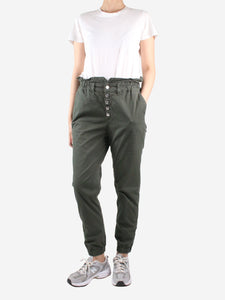 Veronica Beard Jeans Green high-rise tapered trousers - size UK 12