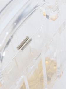 L'Afshar Clear lucite Pagoda top handle clutch