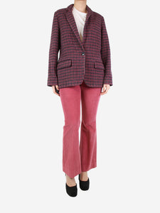 Isabel Marant Etoile Purple checkered wool jacket - size UK 10