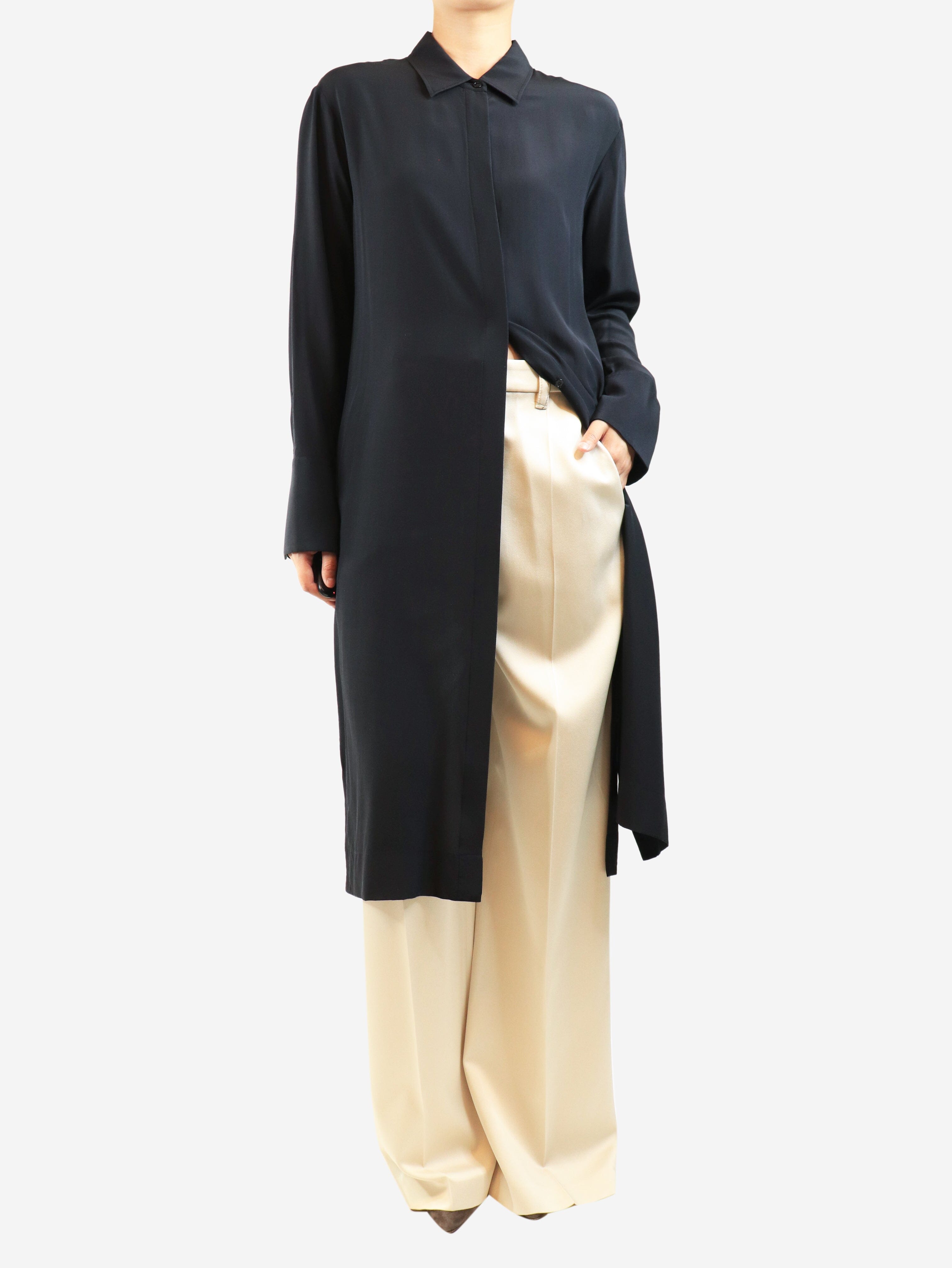 Black crepe shirt dress - size UK 12 Dresses Joseph 