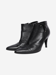 Black leather ankle boots - size EU 41