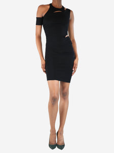 Celine Black twisted asymmetric mini dress - size UK 6