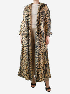 Jacquemus Cheetah print belted maxi coat - size UK 10