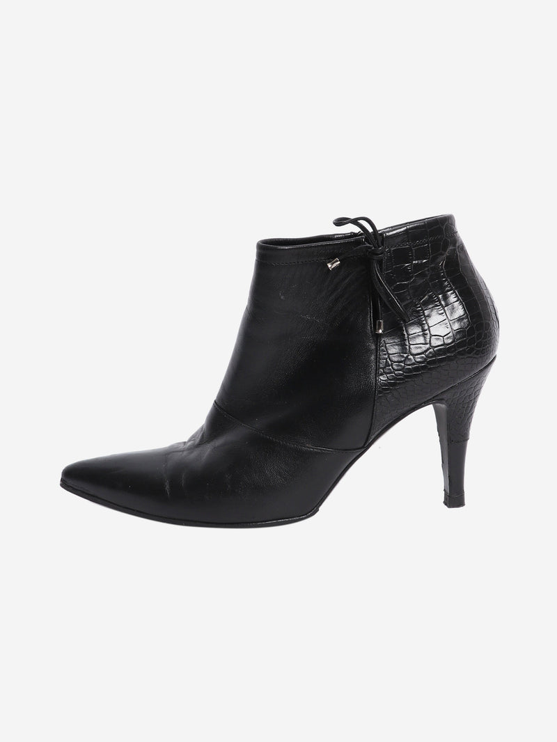 Black leather ankle boots - size EU 41