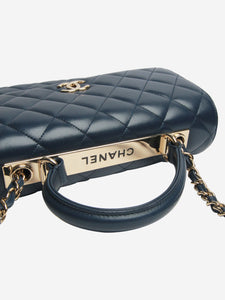 Chanel Dark blue 2017 large lambskin Trendy CC top handle bag