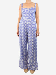 Saloni Delphiniums Rachel jumpsuit - size UK 12