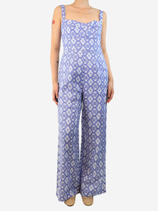 Saloni Delphiniums Rachel jumpsuit - size UK 12