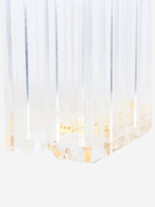 L'Afshar Clear lucite Pagoda top handle clutch