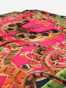 Alexander McQueen Multicolour silk snake print scarf