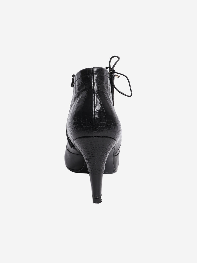 Black leather ankle boots - size EU 41