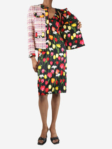 Dolce & Gabbana Multicolour floral-printed dress and tweed jacket set - size UK 10