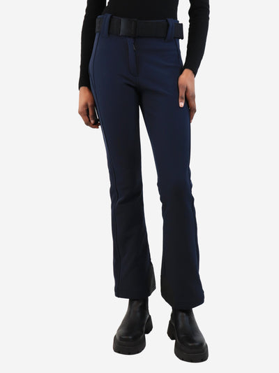 Navy blue belted ski pants - size UK 8 Trousers Goldbergh 