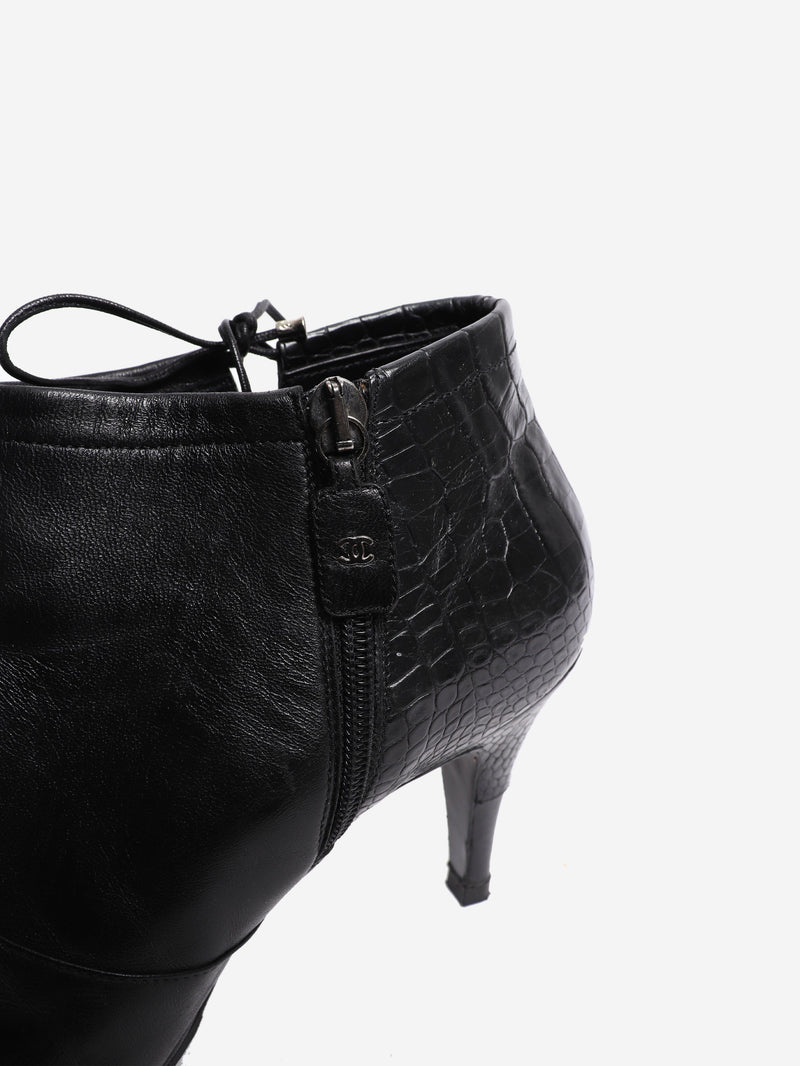 Black leather ankle boots - size EU 41