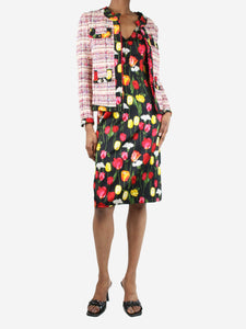 Dolce & Gabbana Multicolour floral-printed dress and tweed jacket set - size UK 10