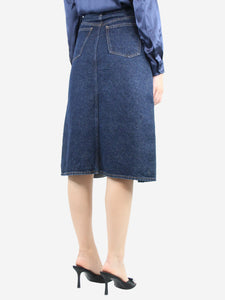 Chloe Blue button-up denim midi skirt - size UK 8