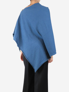 Blue cashmere poncho - One size Knitwear Crimson 