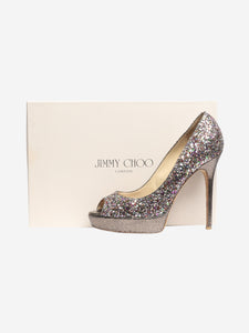 Jimmy Choo Multi Leather peep toe platform pumps - size EU 37.5 (UK 4.5)