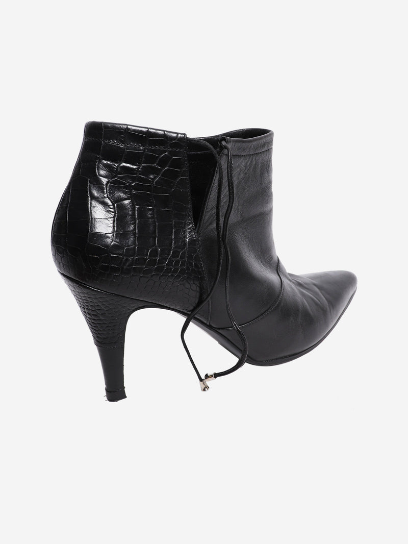 Black leather ankle boots - size EU 41