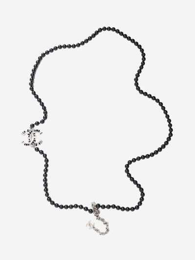 Black crystal CC geo beaded necklace