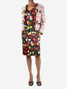 Dolce & Gabbana Multicolour floral-printed dress and tweed jacket set - size UK 10