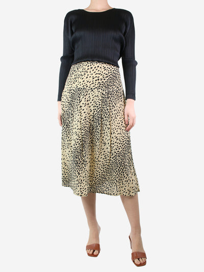 Beige cheetah print pleated skirt - size UK 8 Skirts Rixo 