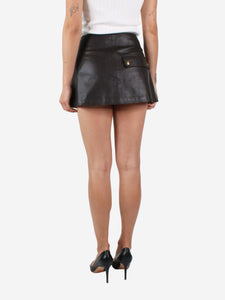 Marni Brown leather mini skirt - size UK 14