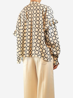White and black silk printed shirt - size UK 10 Tops Isabel Marant 
