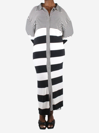 Black striped shirt dress - size L Dresses Norma Kamali 