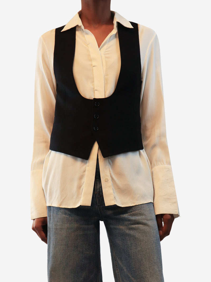 Black cashmere waistcoat - size UK 6