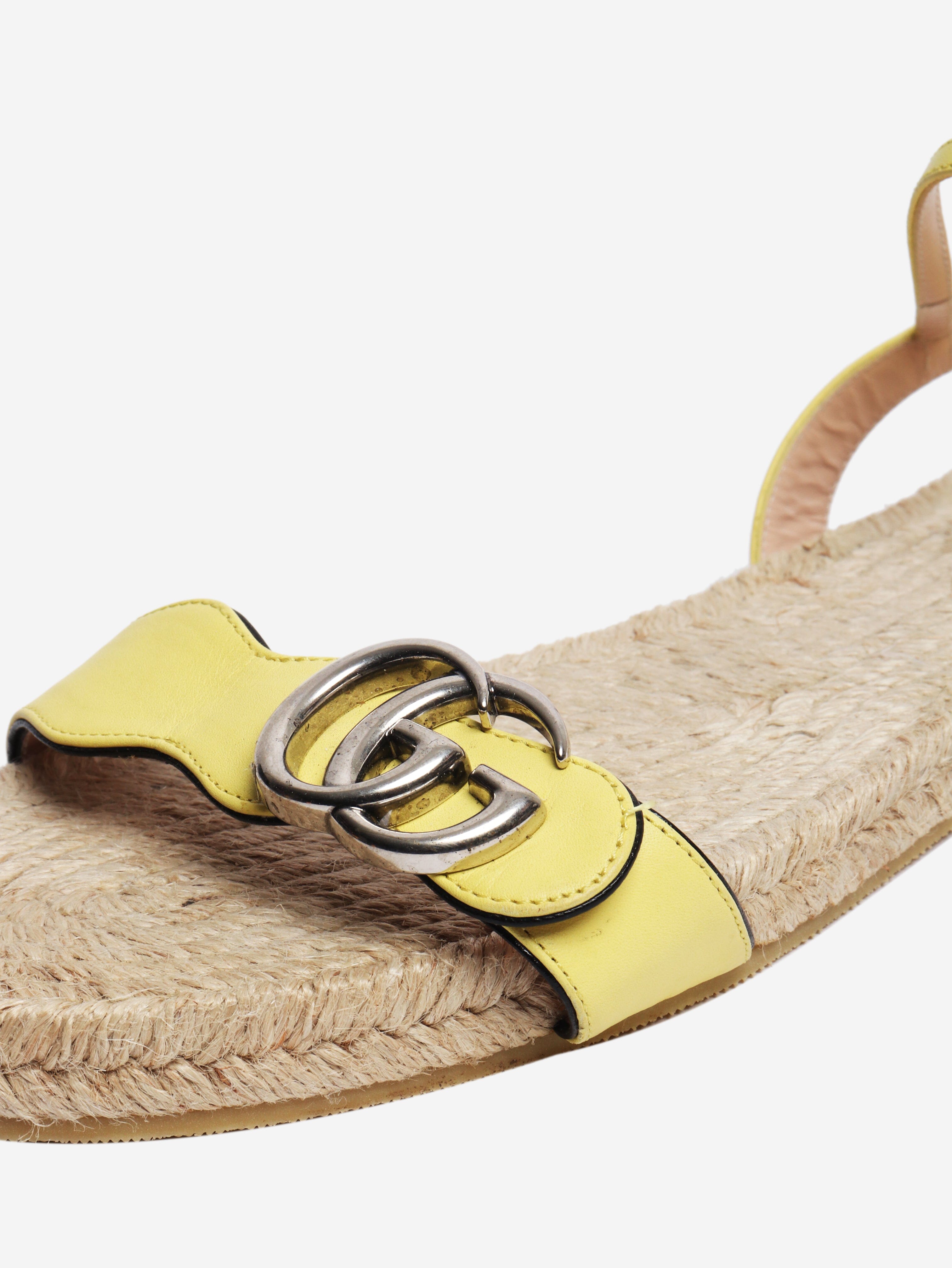 Yellow Marmont espadrille sandals - size EU 39 Flat Sandals Gucci 