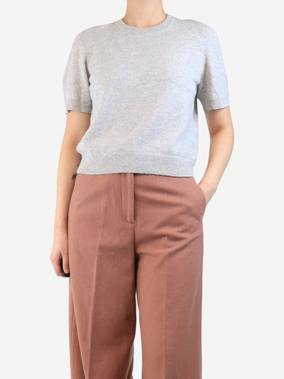 Ash grey cashmere crop tee - size S Knitwear ME+EM 