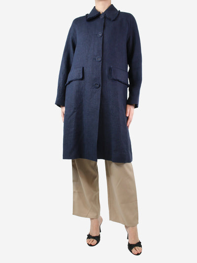 Blue linen buttoned coat - size UK 10 Coats & Jackets Officine Generale 