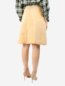 Chanel Light orange quilted A-line skirt - size UK 10