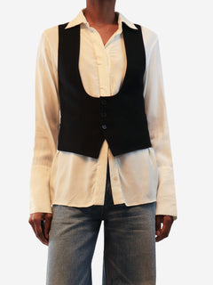 Black cashmere waistcoat - size UK 6