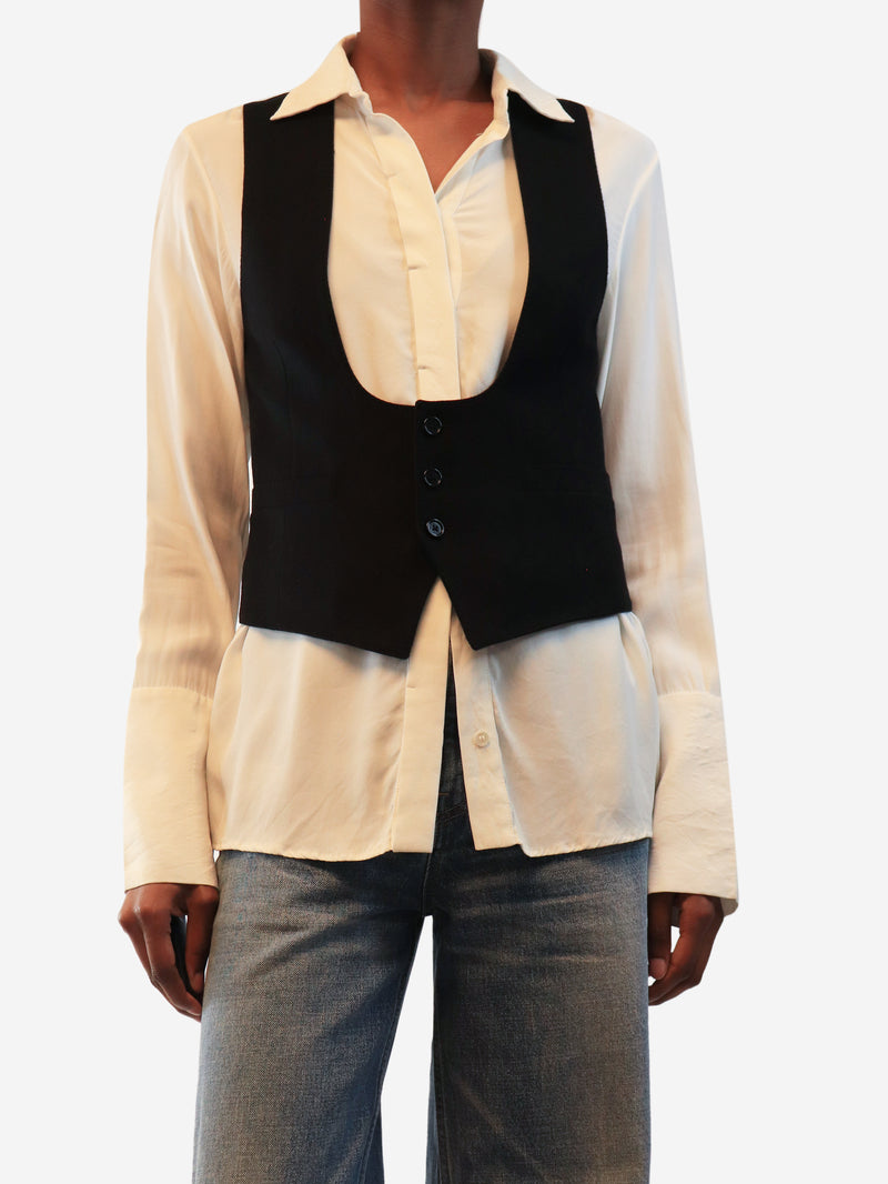 Black cashmere waistcoat - size UK 6
