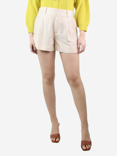 Cream silk patterned shorts - size UK 10 Shorts Chloe 