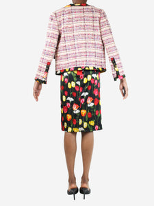 Dolce & Gabbana Multicolour floral-printed dress and tweed jacket set - size UK 10