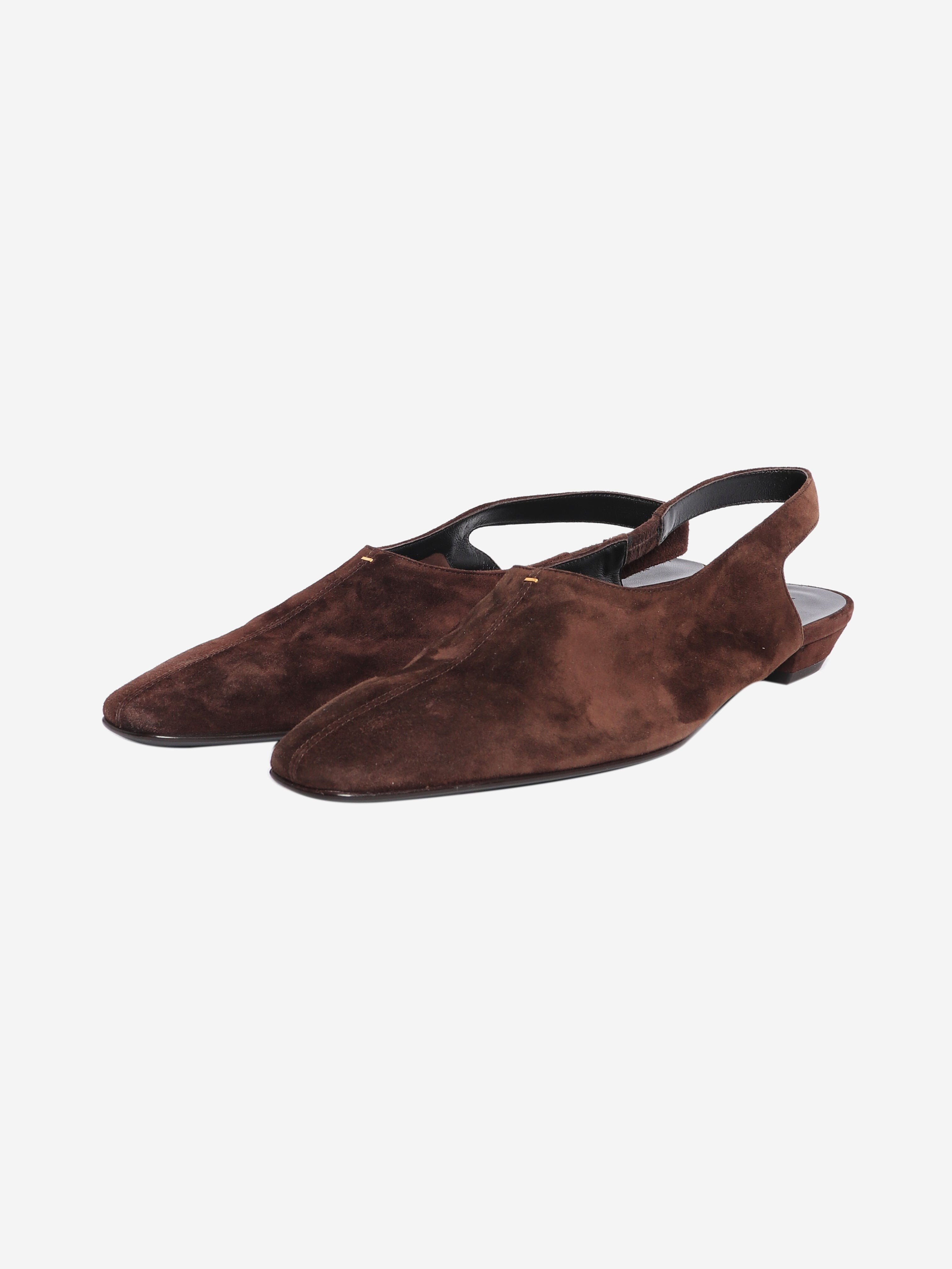 Brown suede sling back flats - size EU 38 (UK 5) Flat Shoes Khaite 