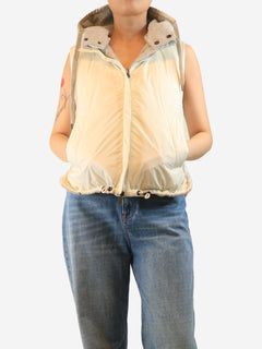 Grey reversible puffer gilet - size UK 10 Coats & Jackets Brunello Cucinelli 