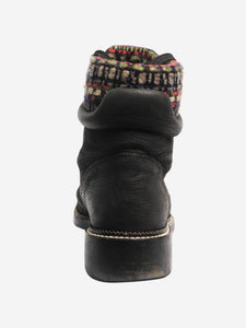 Chanel Black tweed lined boots - size EU 40