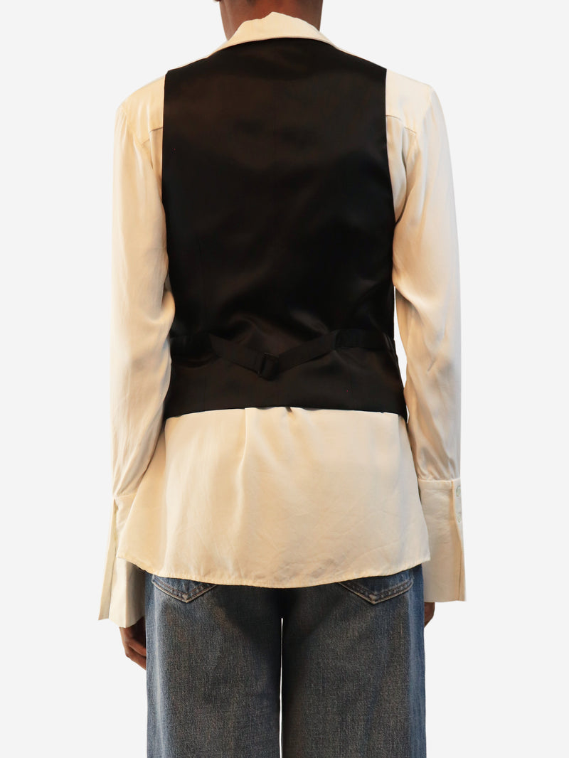 Black cashmere waistcoat - size UK 6