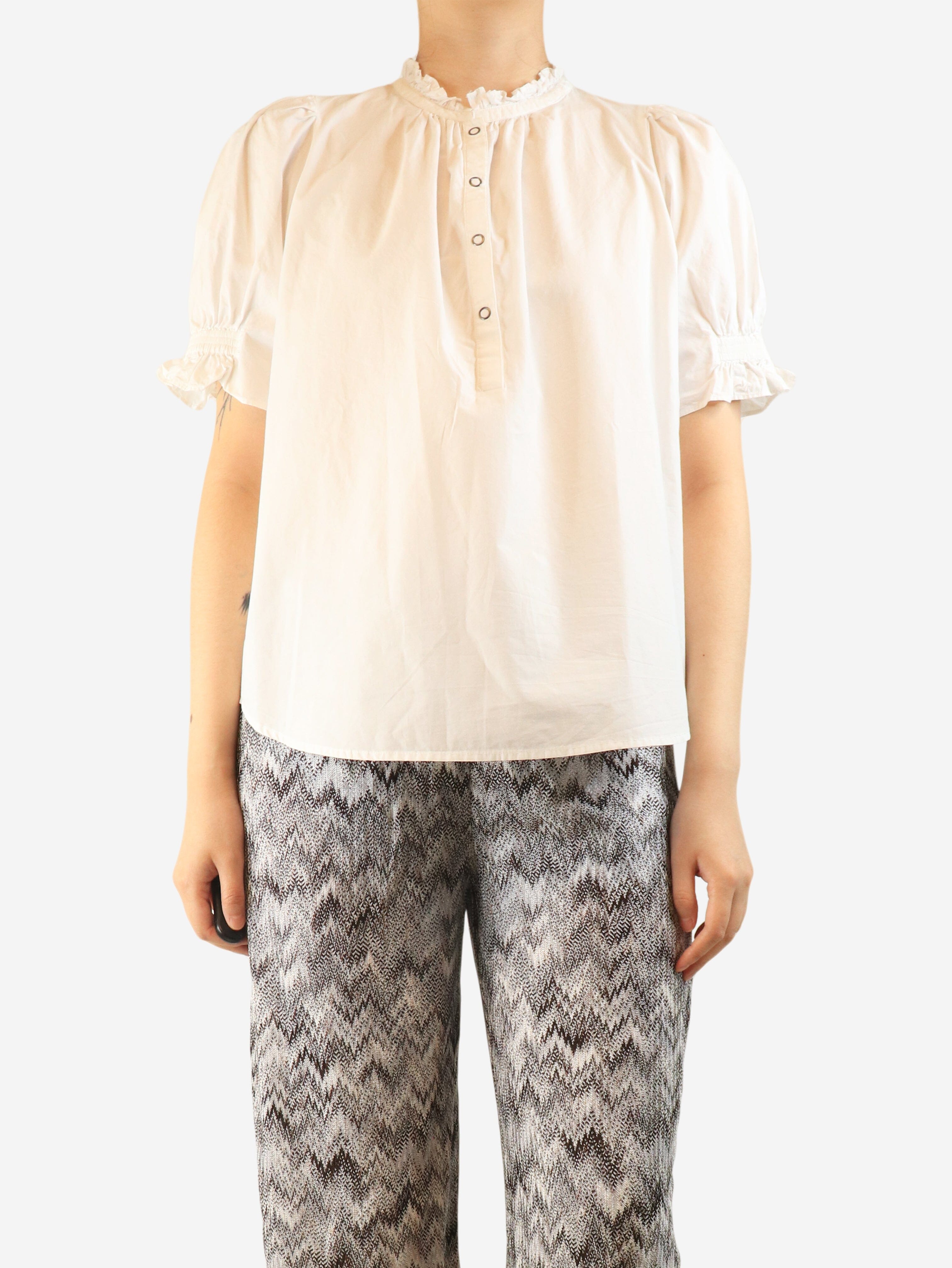 White cotton blouse - size M Tops Apiece Apart 