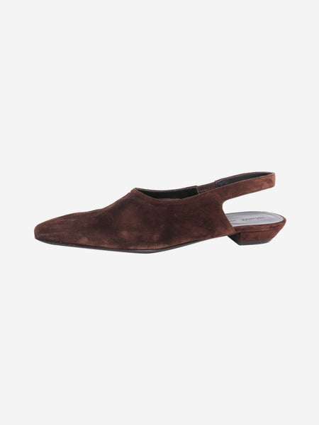 Brown suede sling back flats - size EU 38 (UK 5) product image