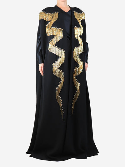Black embellished sleeveless cape - size XL Dresses Jenny Packham 