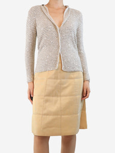 Amina Rubinacci Neutral sequin cardigan - size UK 8